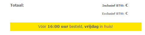 zie duidelijk wanneer je bestelling geleverd wordt