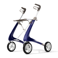 Rollator Ultralight blauw carbon by Acre met weekend bag