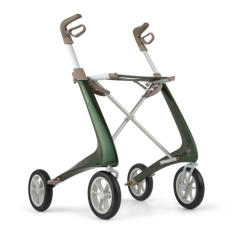 Rollator Ultralight groen carbon by Acre met weekend bag