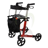 Rollator lichtgewicht Leopard rood standaard wielen