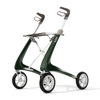 Rollator Ultralight groen carbon by Acre met weekend bag