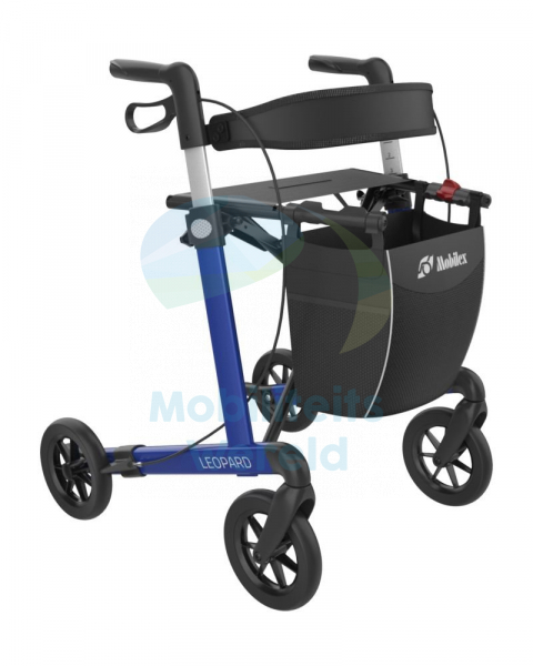 Dan stam kwaadheid de vrije loop geven rollator Leopard blauw zachte banden gratis rugband