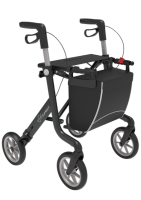 Rollator lichtgewicht Streamer 6,1 kg zwart met rugband