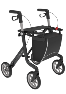 Rollator lichtgewicht Streamer 6,1 kg zwart met rugband