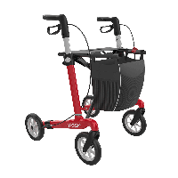 Lichtgewicht carbon Rollator Rehasense Athlon Rood met gratis rugband