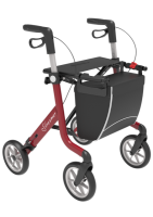 Rollator lichtgewicht Streamer 6,1 kg rood met rugband