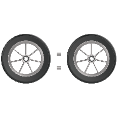 Achterwiel set zacht Rehasense en Mobilex