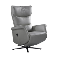 Sta-Op en Relaxfauteuil Veneto - Lichtgrijs Leer