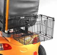 Crutch holder de-luxe with removable, collapsible basket