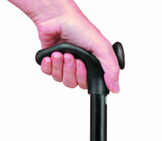 Opvouwbare wandelstok comfortgrip - zwart links - 84-94 cm
